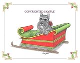 Schnauzer - Christmas Design by Cindy Farmer