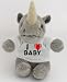 Plüsch Nashorn Schlüsselhalter mit T-shirt mit Aufschrift Ich liebe Baby