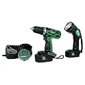 18 Volt Cordless Driver Drill Kit w/ Flashlight & Bit Set