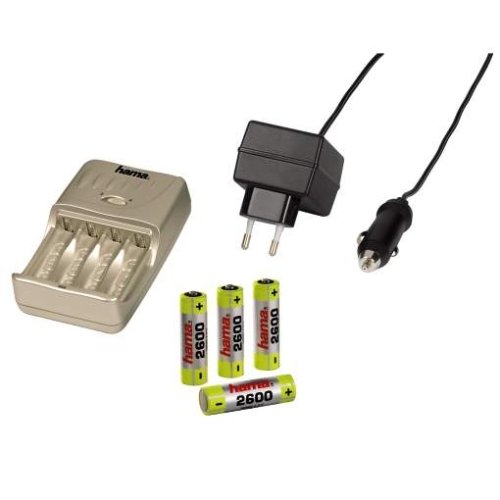 Hama Schnellladegerät Delta Bravo inkl. NiMH Akku AA Mignon 2600 mAh 4er Pack