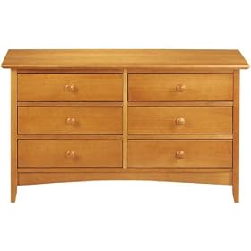 Hawthorne 44w Six - drawer Dresser, 25Hx44W, OAK