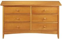 Hawthorne Six drawer Dresser 25"hx44"w Oak