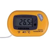 HDE LCD Digital Fish Tank Aquarium Thermometer (Yellow)