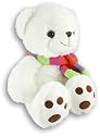 OzLand Teddy Bear With Scarf WHITE - 43cm