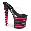 8 Inch High Platform Sexy Shoes Hot Pink UV Lines Spiral