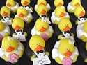 Two dozen (24) Mini Flower Girl & Ring Bearer Wedding Rubber Duck Party Favors