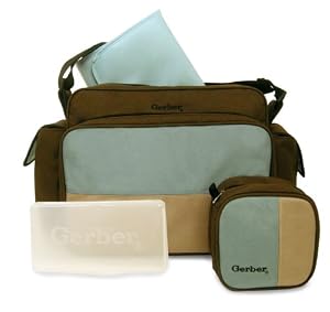 Gerber 4 in 1 Diaper Bag, Brown