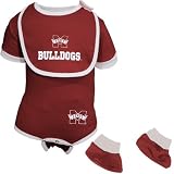 Mississippi State Bulldogs Maroon Infant Football Bib & Booties Set