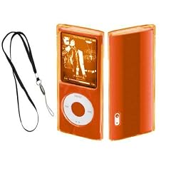 MaryCom Crystal Case Light Orange H�lle Tasche Hartschale Perfekt f�r Apple iPod Nano 5G mit Kamera in Orange 4GB , 8GB, 16GB, 32GB + Trageschleife / Displaykompletschutz