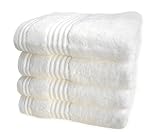 Produkt-Bild: 4 tlg. Handtuchset "Emotion"- Farbe weiss, Qualit&auml;t 550 g/m&sup2;, Gr&ouml;&szlig;e 50 x 100 cm, Handtuch / Handt&uuml;cher / Badetuch / Duschtuch / Badet&uuml;cher / Duscht&uuml;cher