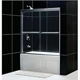 IMAGE OF Duet Bathtub Door with Qwall Backwall Hardware Finish: Chrome