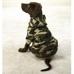Camo Hooded Dog Sweatshirt - Small Green