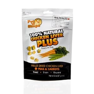 Click to buy Dog Training Treat: Pet 'n Shape Chicken Liver PLUS Peas & Carrots from Amazon!