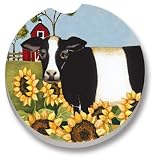 Sunflower Cow Car Coaster, Single