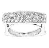 1.50 CT TW Contemporary Pave Set Diamond Fashion Anniversary Ring in 14k White Gold
