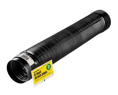 Flex-Drain 54022 Flexible/Expandable Landscaping Drain Pipe, Perforated, 4-Inch by 8-Feet