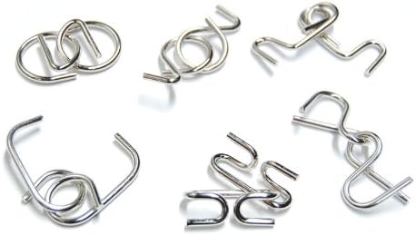 Intelligence Metal Puzzles Collectible (Pink), Test Mind Game Toy, Pack of 6