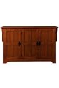 Craftsman Lowboy Sideboard Buffet Table Wood Doors Three door Dark Oak