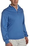 Greg Norman Men's Pima Zip Mock Pullover with Shark logo, Mystic (Size  - L)