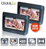 Summer Sales! Nextbase CLICK7 LITE DUO - Dual Screen Portable DVD Player with Headrest Mount - All Region