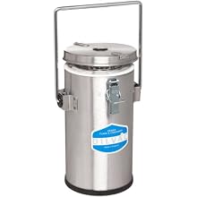 Scilogex Stainless Steel Cased Dewar Flask, with Vent Handle Lid and Lid Clips