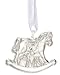 Reed & Barton Sterling Silver Baby's First Christmas, Rocking Horse with dated Ribbon, Diameter 2.5