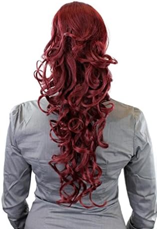 HI GIRL New Fashion Synthesis Women Curly Wavy Cosplay Party Surper Long Hairpiece ponytail costume Wig Wigs #11