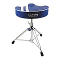 Bigdog Custom Saddle Drum Throne Retro Design - Blue / White Stripe