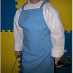 BABY BLUE APRON KIDS CHILDREN FITS 2-7 YR OLDS 15x21 INCHES REAL FABRIC 100% POLY GIFT PARTY FAVOR