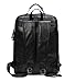 Vintage School Backpack Leather Book Bag College Daypack Black Fit 15'' Laptop