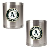 MLB A's 2 Piece Stainless Steel Can Holder Set