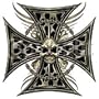 Iron Cross Skull Chain T-shirt, XX-Large, Lt Gray