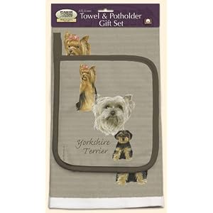 Yorkshire Terrier Dish Towel and Potholder