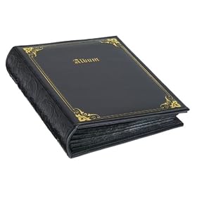 Pioneer Italian Embossed Bound Photo Album, Random Solid Color Sewn Leatherette Covers with Gold Accent, Holds 208 4" x 6" Photos, 2 Per Page