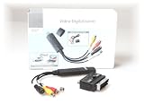 from winstars USB 2.0 to Scart adapter , Easy Capture with EASY DVD Maker , easy recording from your TV / DVD / Video recorder , RCA Analog to Digital , rescue your VHS Cassettes , Video or Picture , inkl. Audio Video grabber