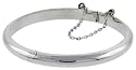 Sterling Silver Plain High Polished Baby Bangle, over 3/16" (5mm) Thin