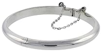 Sterling Silver Plain High Polished Baby Bangle, over 3/16" (5mm) Thin
