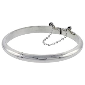 Sterling Silver Plain High Polished Baby Bangle, over 3/16" (5mm) Thin by Bangles