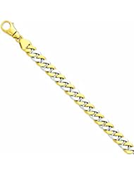 Genuine 14K Yellow Gold Two-Tone 10.1Mm Polished Fancy Link Bracelet 8.5 Inches 100% Satisfaction Guaranteed.