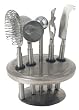 Stainless Steel BAR TOOL set 5 pc rack HOLDER bartender