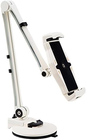 DEMNI AWL01 Aluminium Alloy Mobile Holder, White and Long handle Phone stand, Adjustable Grips, Suit for Iphone 6 6+ 5 Galaxy S6 S5 Smartphones, iPad