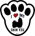 shih tzu - I Love My Shih Tzu Pawprint Window Decal w/Suction Cup