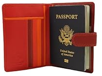 Visconti Multi Colored Passport Holder Wallet (Red)
