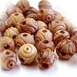 7.5mm round Rosary carved Beads (60 beads) - Betlehem Olive wood
