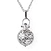 Elegant Lava Stone Aromatherapy Gem Essential Oil Diffuser Orb Necklace w/ Sapphire Jewel + Bead Set (29-inch chain)