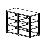 SALAMANDER DESIGNS SN30 B/B SYNERGY TWIN30 SERIES 4-SHELF TV AND AUDIO/VIDEO STAND W/ BLACK WOOD BASE AND TOP, BLACK SHELVES AND SATIN BLACK TUBES