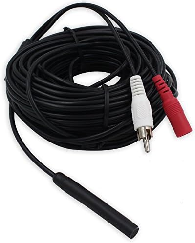 SEECOM High Sensitive Preamp Tiny Spy Camera Microphone Audio Pickup Device Kit for Security Camera Sound Voice Monitoring Recording with 60Feet Cable and Power Supply