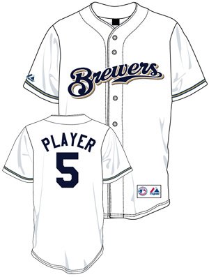 Yovani Gallardo Jersey: Milwaukee Brewers Adult Home White # 49