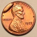1977 U.S. Lincoln Memorial Cent / Penny - Atheist Cud Error Coin