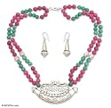 Agate jewelry set, 'Royal Heirloom' 18.9" W 0.6" L
